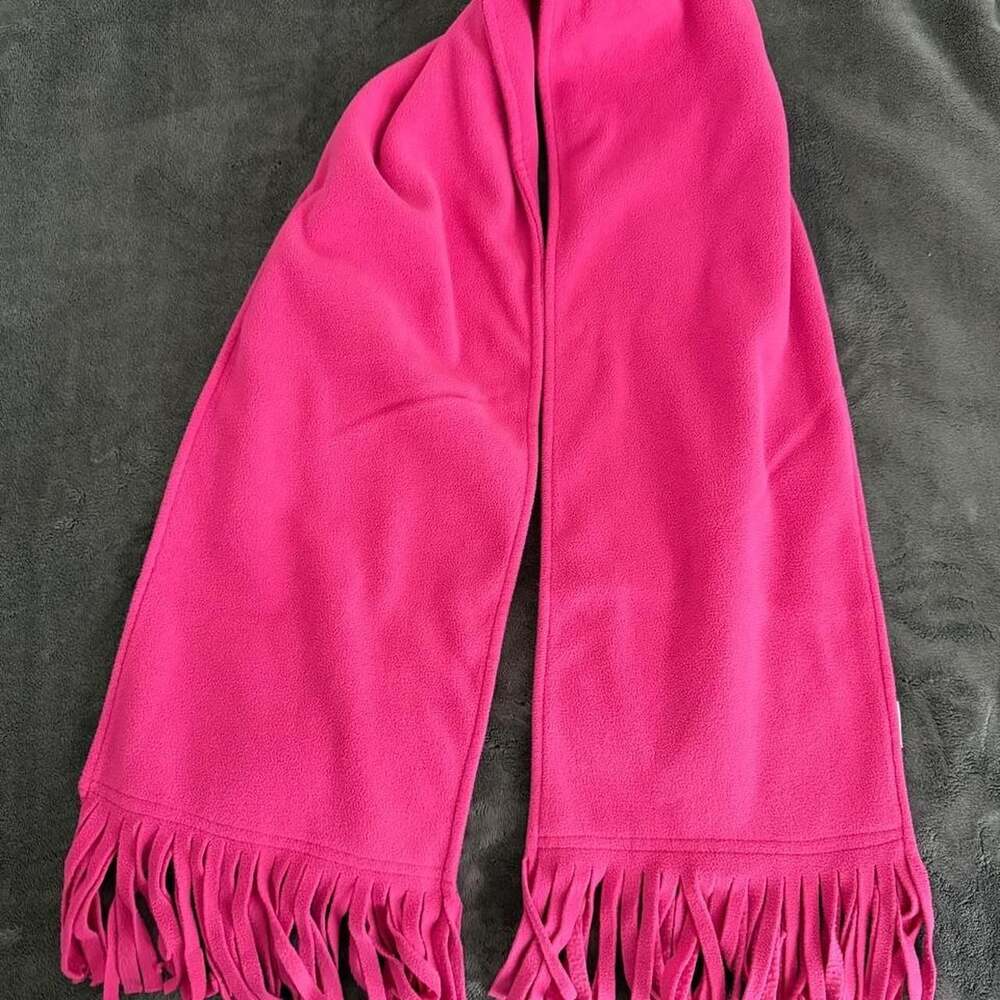 Girls Hot Pink Fleece Scarf with Fringe